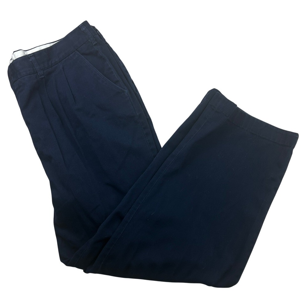 WearGuard Men's Work Pants 42 Navy Blue Cotton Pleated Relaxed Fit Uniform